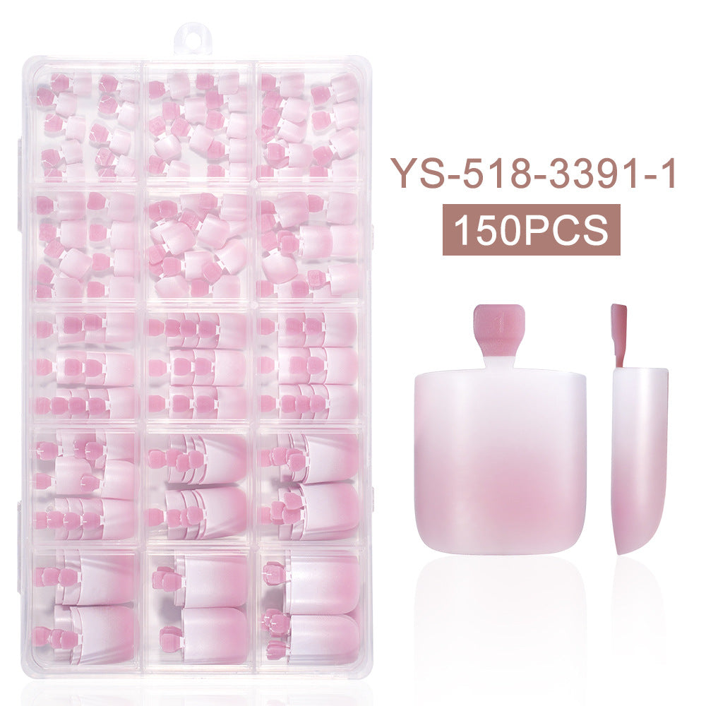 Nail Tips Popular  gradual change toenail press on nails short nude 150 pieces boxed toenail patch nail (MOQ=3)