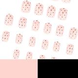 Simple black dot short square press-on nails
