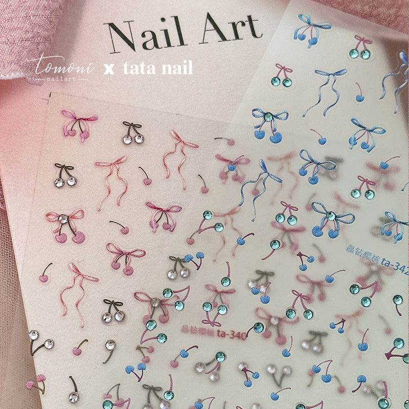 365nails: "Delicate Cherry & Bow" – nail art stickers