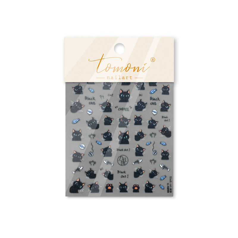 Vintage Cursive English Collection: "Vintage Love Letter" – 3D Embossed Nail Sticker