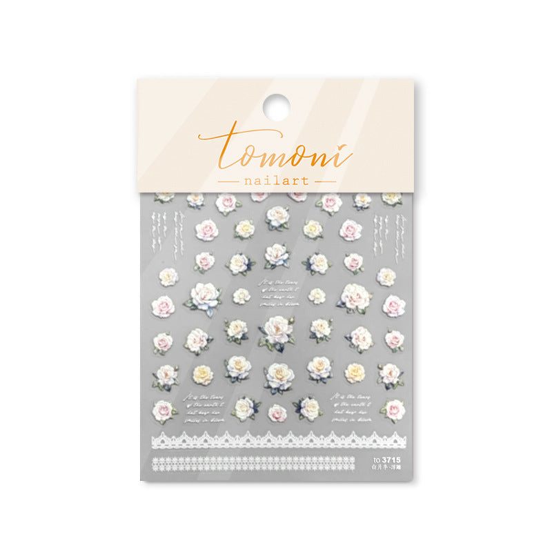 365nails: "Delicate White Rose & Lace" – nail art stickers