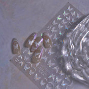 Iridescent Butterfly Collection: "Aurora Flutter" – 3D Holographic Nail Sticker