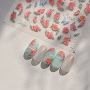 365nails: "빈티지 핑크 장미 가든" – 네일 아트 스티커