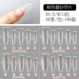 Nail Tips The new press on nails piece is divided into 20 pieces, the whole piece is seamless, and the short one is fully attached to the trapezoidal matte nail piece fake nail.