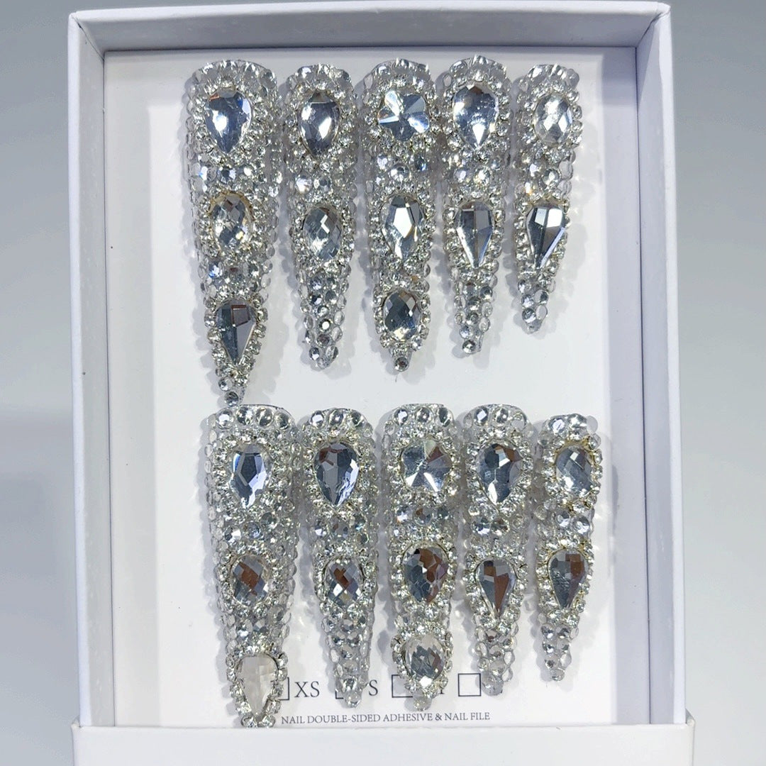 Full Crystal Extra Long Press On Nails
