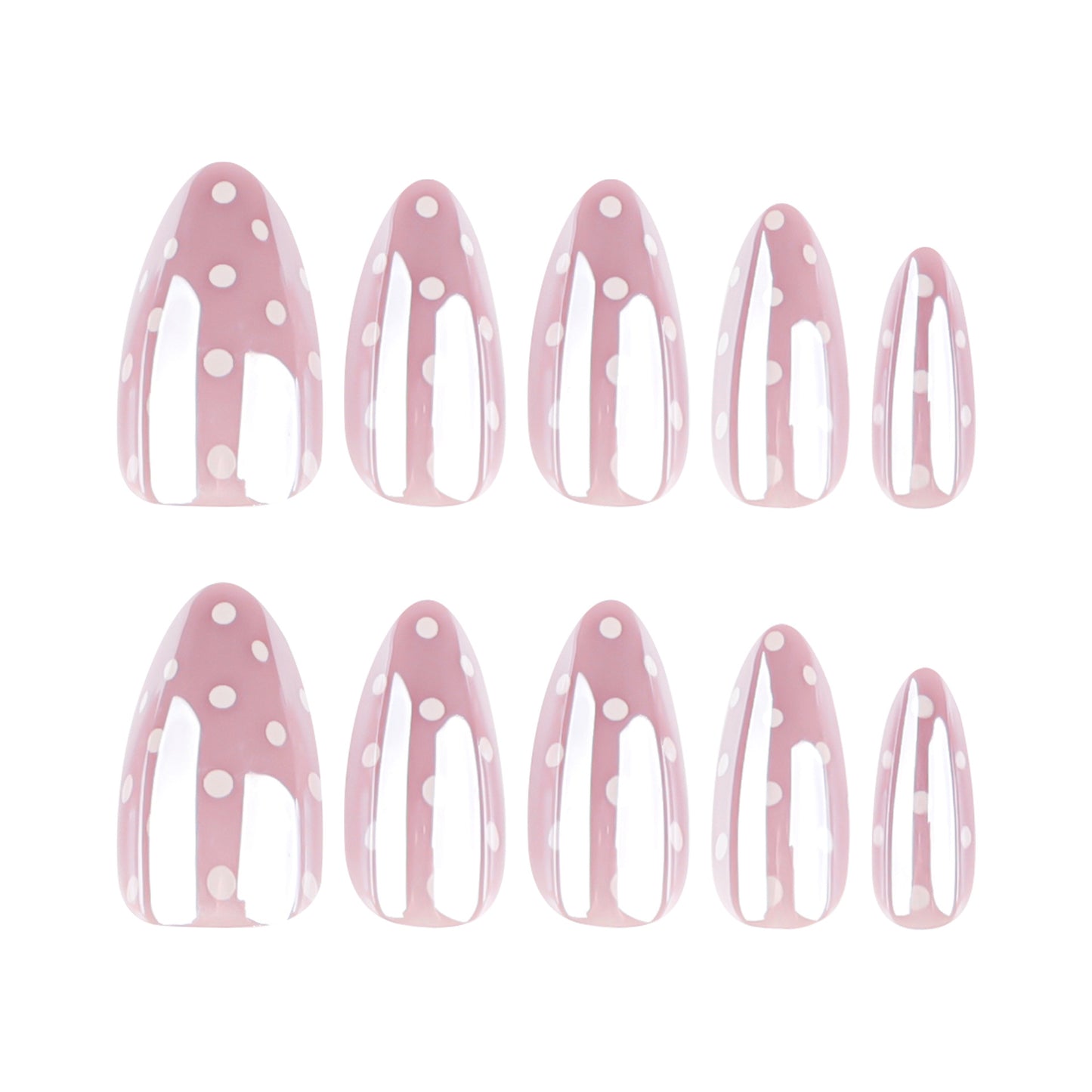 Sweet Pink Dot Press On Nails Cute Daily Style