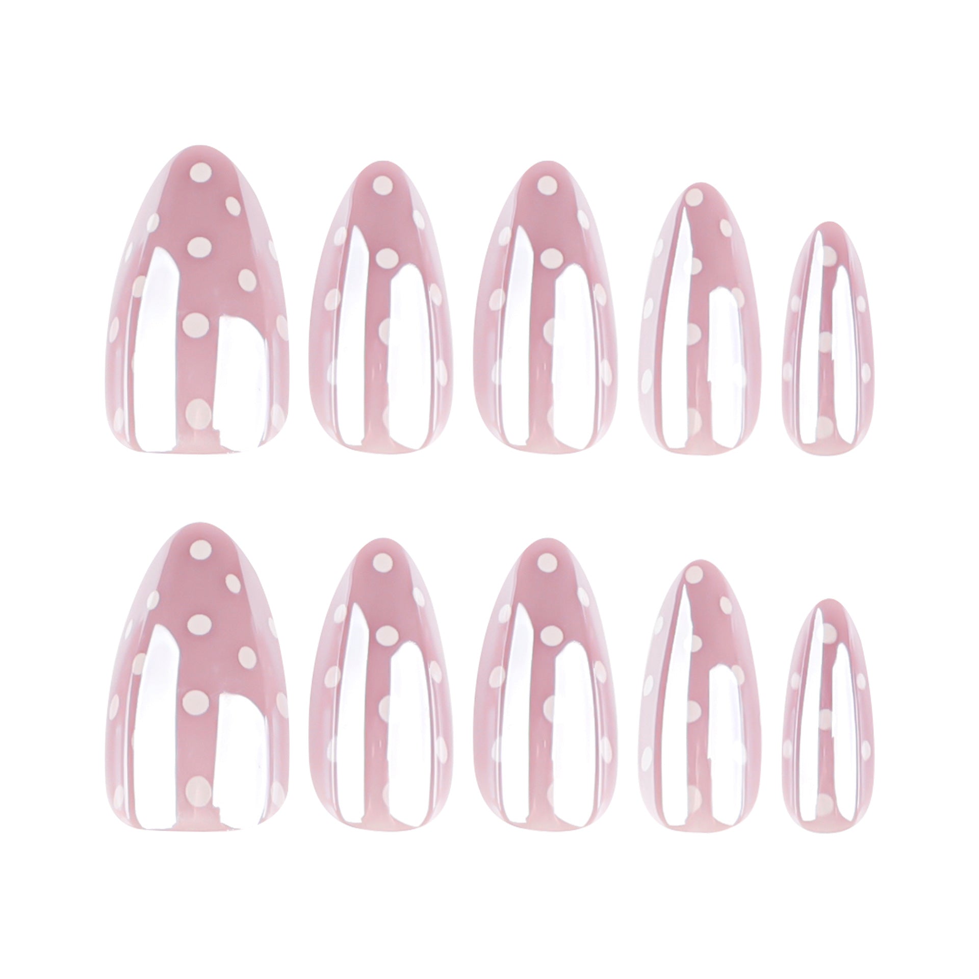 Sweet Pink Dot Press On Nails Cute Daily Style