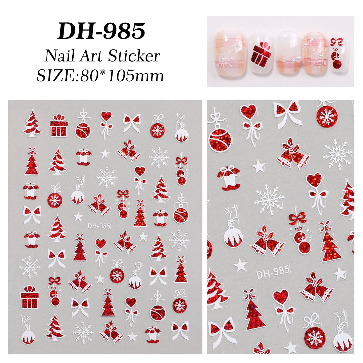 Christmas Series Nail Sticker Flat Belt Adhesive Christmas Snowman Elk Nail Art Sticker Ornament DH