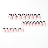 Venta al por mayor de almohadillas para uñas postizas, almohadillas para uñas francesas cortas con borde negro, almohadillas para uñas postizas, uñas con acabado artístico | 365nails