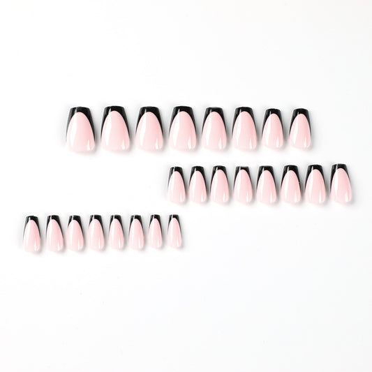 Press-on nails pads wholesale black edge French short ballet nail pads wholesale nail pads wholesale nail art finished nails｜365nails
