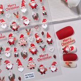 Original Christmas Nail Art Sticker 5D Embossed Three-dimensional Happy Christmas Atmosphere Elements DIY Nail Sticker AA