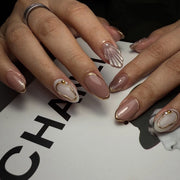 3D貓眼貝殼 短款杏仁形穿戴甲 批發｜365nails