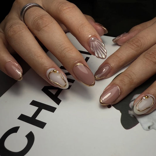 3D cat eye shell press on nails short almond nail wearing   nail wholesale｜365nails