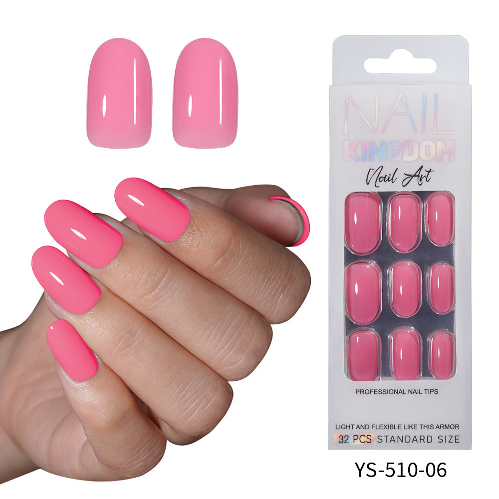 Popular solid color press on nails advanced sense versatile patch nail art short oval removable fake nail piece wholesale