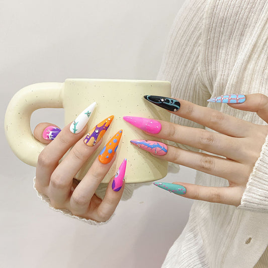 Pure handmade press on nails   nail art fake nails beauty | 365nails