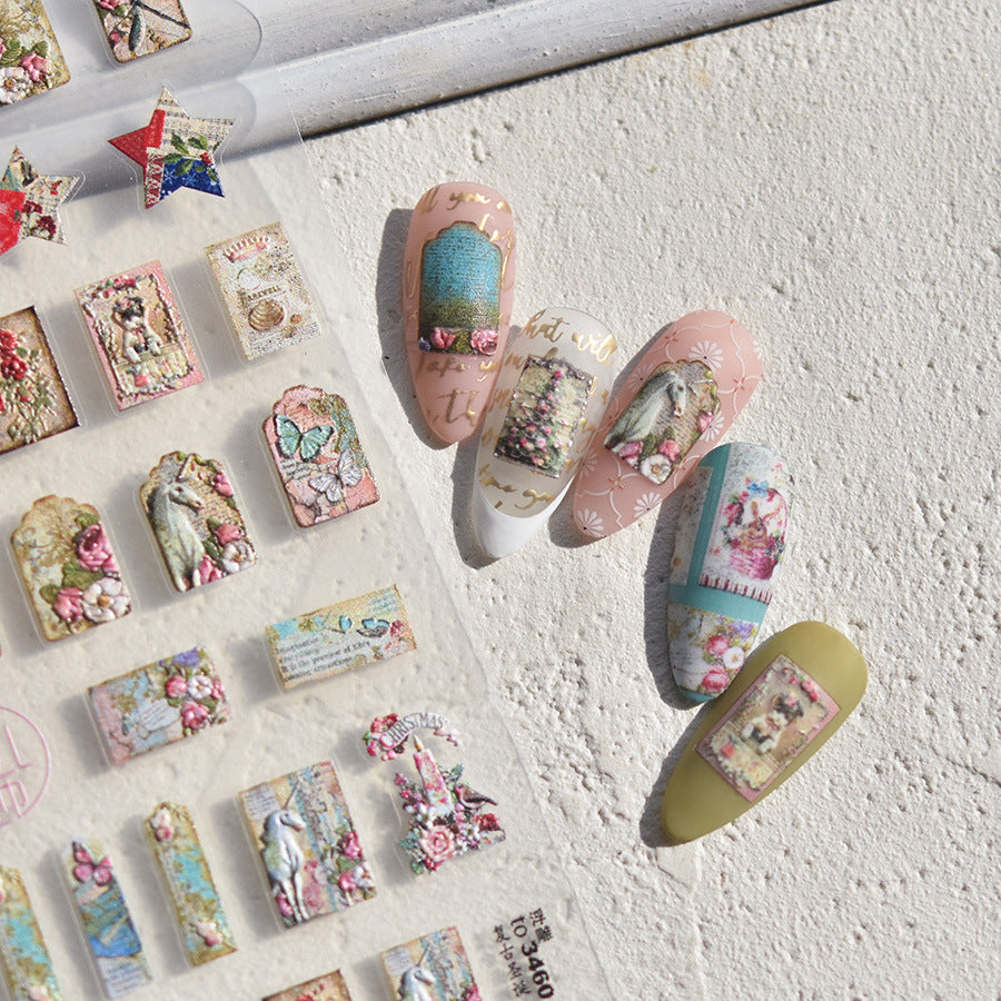 365nails: "vintage fairy & butterfly portrait" – Nail Art Stickers