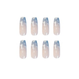 Nuvens cinza e azul usam unhas com acabamento macio, unhas postiças, remendo de unha, pedaço de unha removível｜365nails