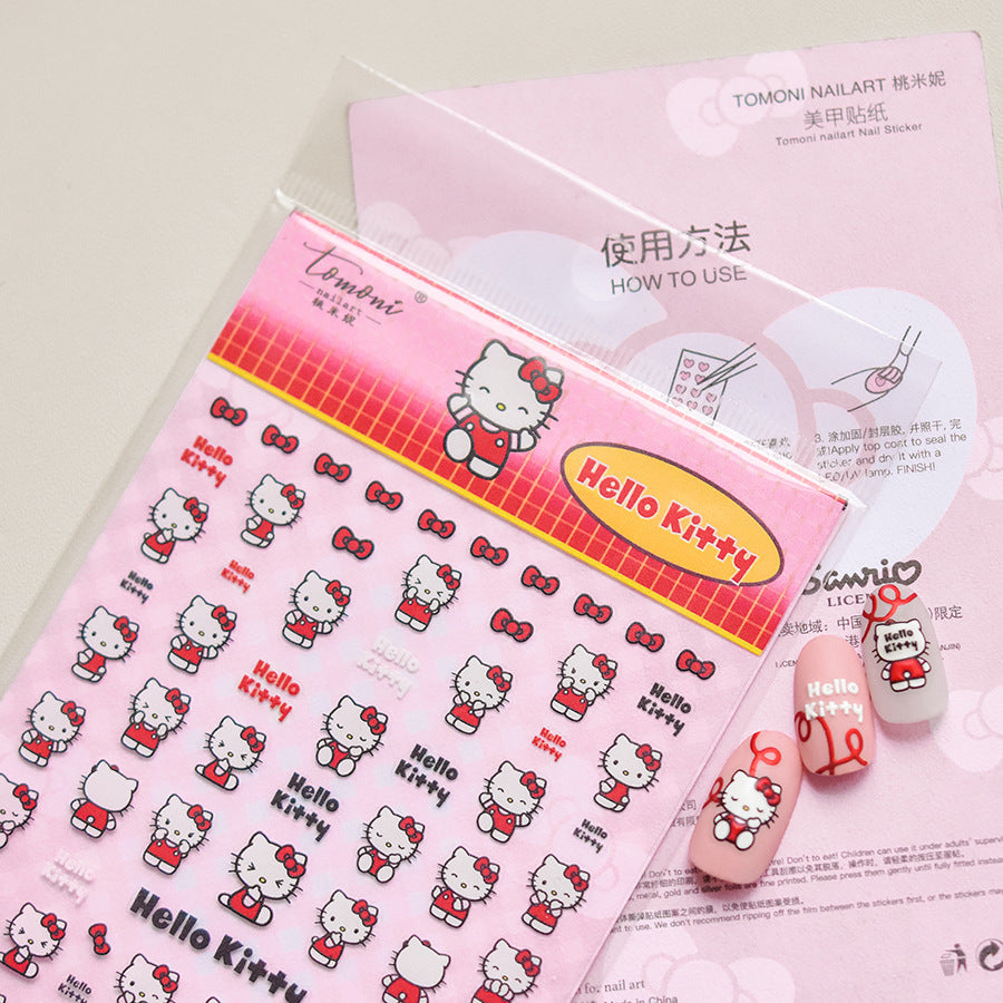 365nails: "Hello Kitty nœud rouge classique" – Stickers pour ongles