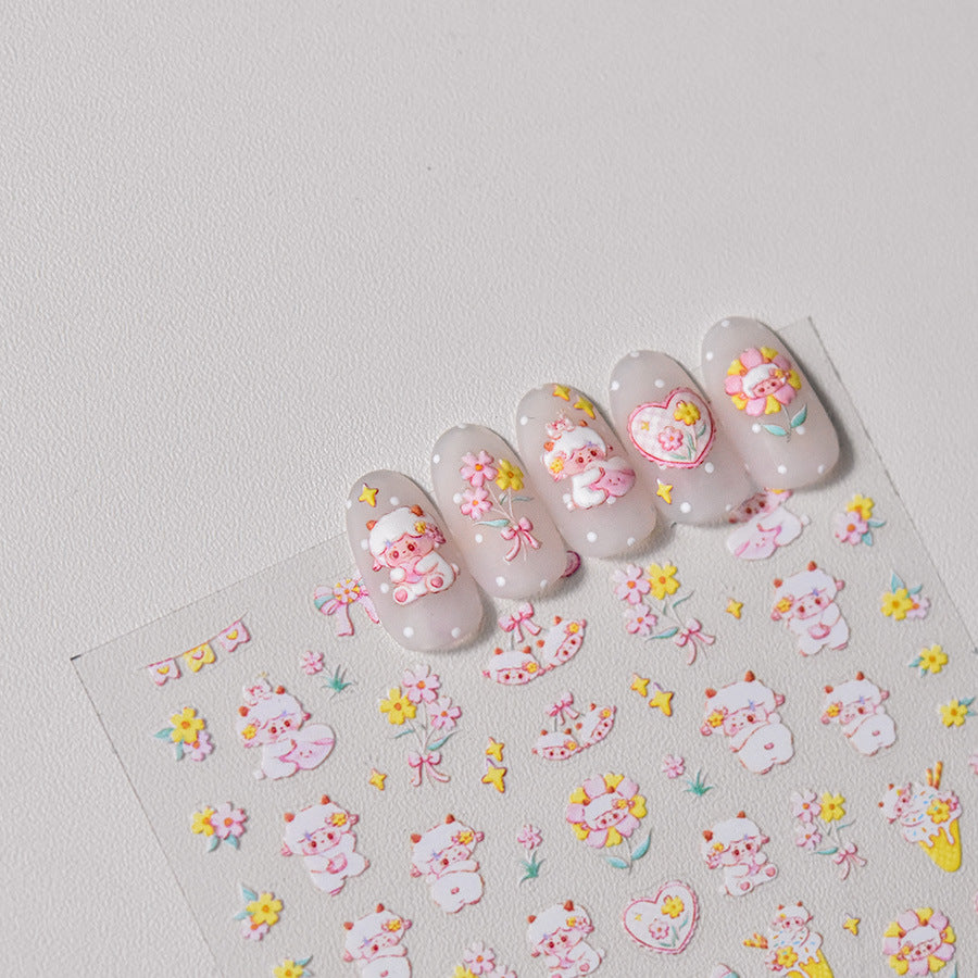 365nails: "Vaca Kawaii Fofa & Doce Delícia" – Adesivos para Unhas