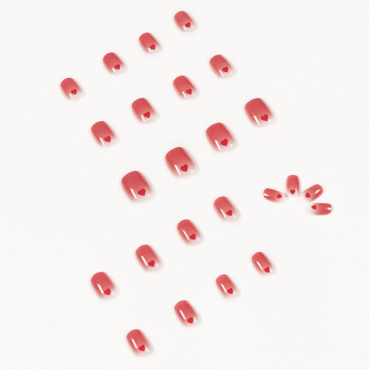 Película de unha removível Peach Red Love Soft Press on Postic Nail Vendas de fábrica ｜ 365 unhas