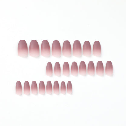 Wear armor short grape gradual change smoke purple matte nail wear nail advanced nail wear nail wholesale nail piece｜365nails