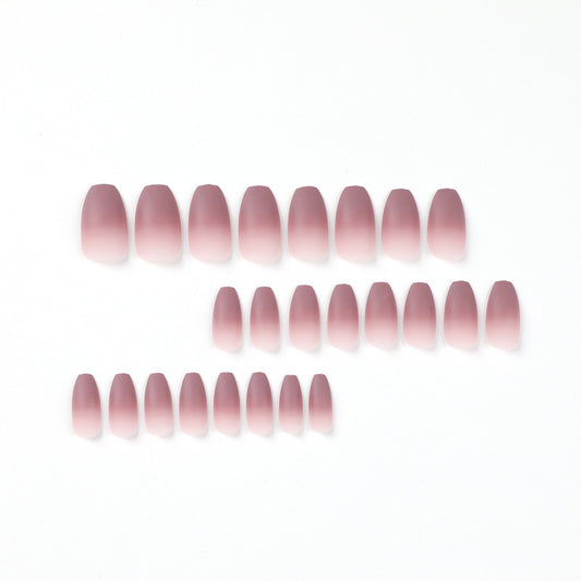Wear armor short grape gradual change smoke purple matte nail wear nail advanced nail wear nail wholesale nail piece｜365nails