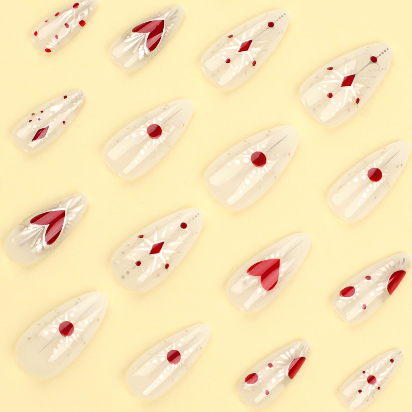 hot-selling press-on nails art tablets, red love Xingmanicure tablets, wholesale press on nails｜365nails