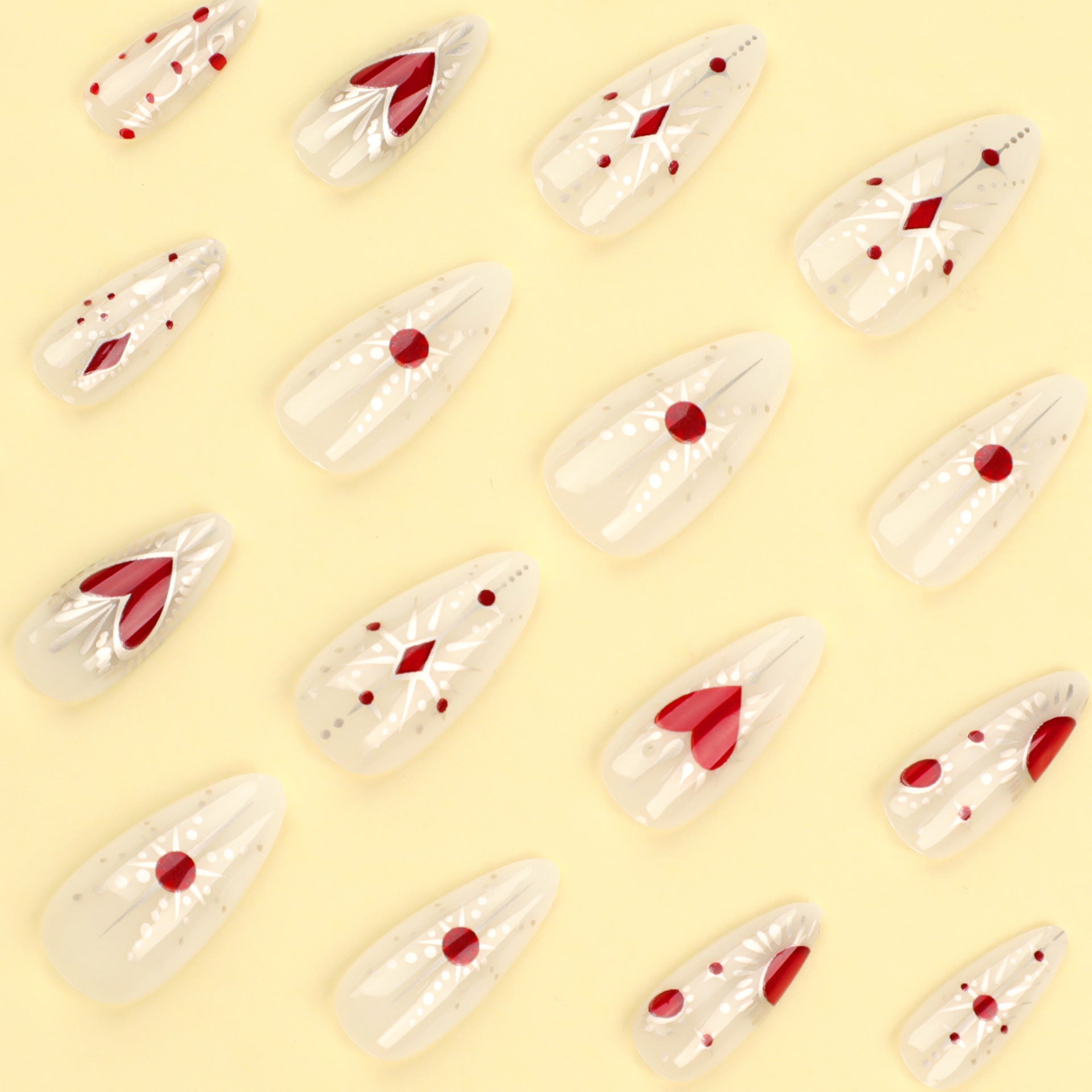 Tablettes d'art de faux ongles à coller, amour rouge, tablettes Xingmanicure, en gros｜365nails
