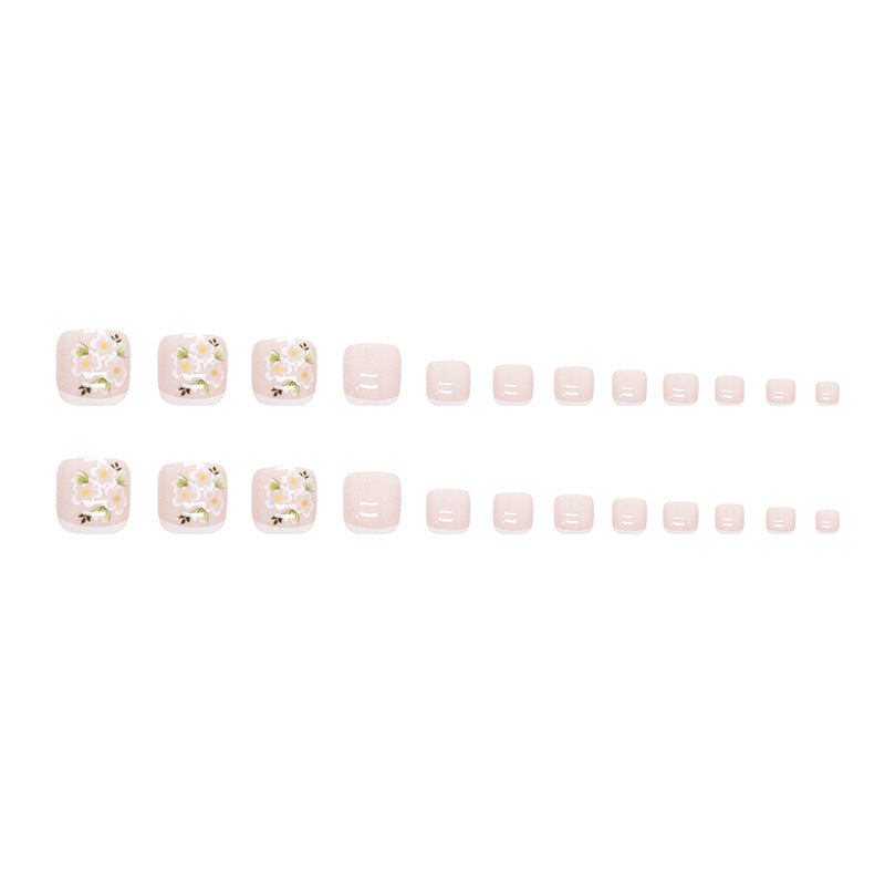 Simple yellow jasmine flower Press-on toenails fake nail pure desire French cute Press-on toenails nail special ｜365nails