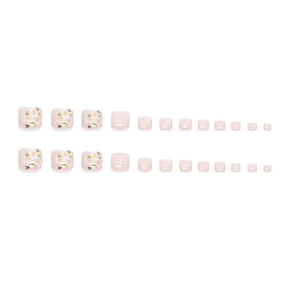 Simple yellow jasmine flower Press-on toenails fake nail pure desire French cute Press-on toenails nail special ｜365nails