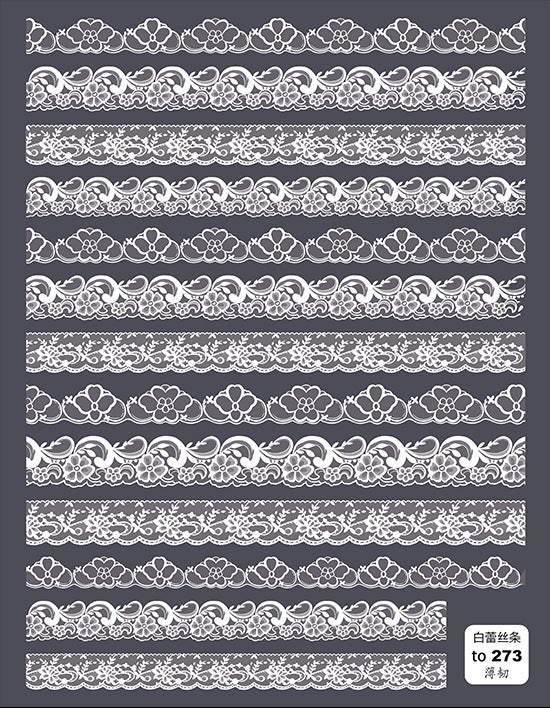 365nails: "Vintage White Lace Border" – Nail Art Stickers