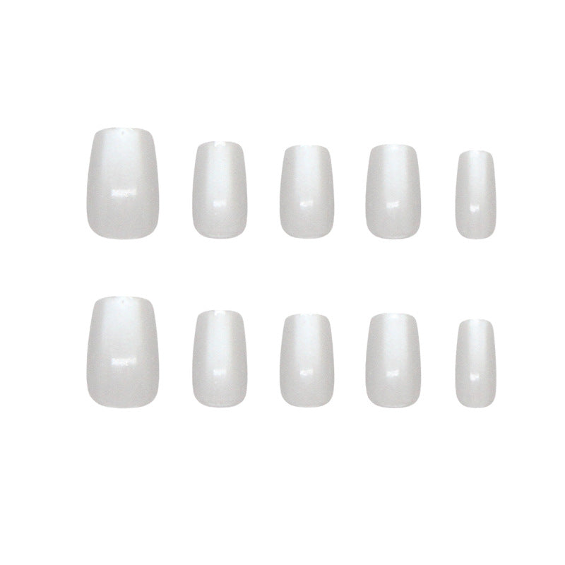 Nail Tips  prefabricated nail clean and simple fog white cat eye solid color temperament fashionable girl white  30 pieces｜365nails