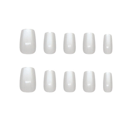 Nail Tips  prefabricated nail clean and simple fog white cat eye solid color temperament fashionable girl white  30 pieces｜365nails