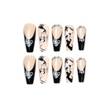 Parche para uñas con diseño de mariposas y líneas de tinta - 365nails