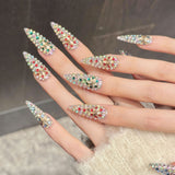 Multicolor Crystal Full Rhinestone Press On Nails