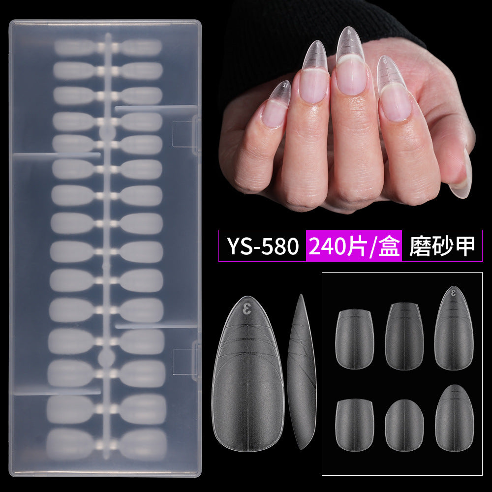 365nails: "No-File Matte Nail Tips with Guide Lines" – Short Square/Almond Nail Extensions