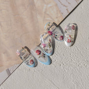 Vintage Rose Nail Stickers –  Embossed Romantic Floral Set
