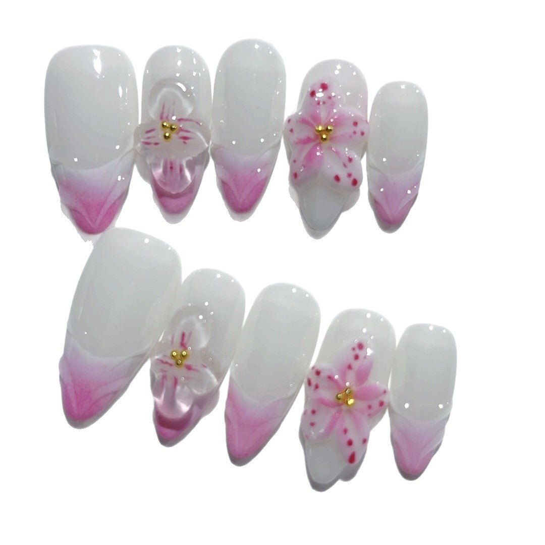 Sakura Petal: "Flor de Cerejeira" – Unhas Postiças Amendoada
