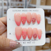 Blush Bloom: "Coral Flower" – Almond Press-Ons