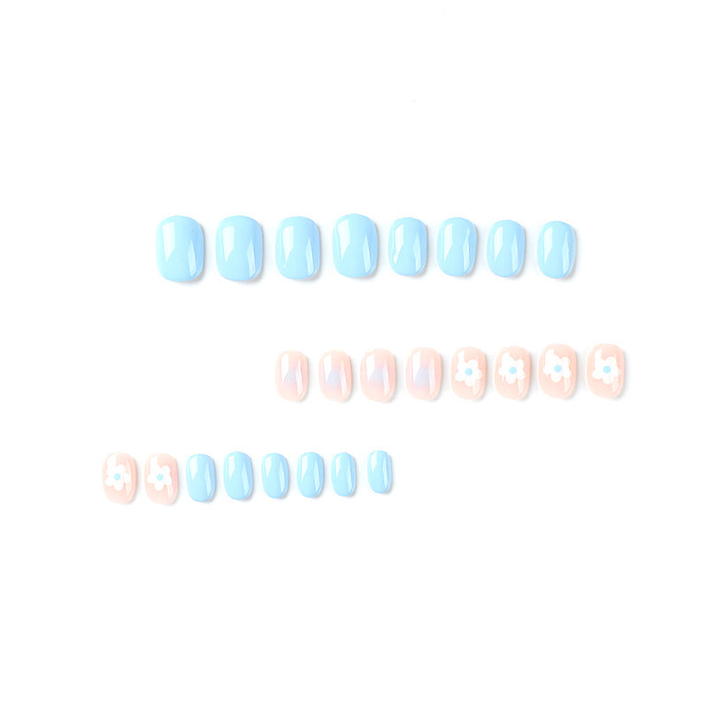 "Baby Blue Blush & Blossom" - Precision Crafted Press-On Nails