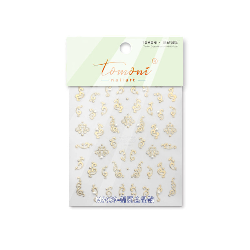 Musical Note Collection: "Rose Gold Melody" – 3D Crystal Nail Sticker