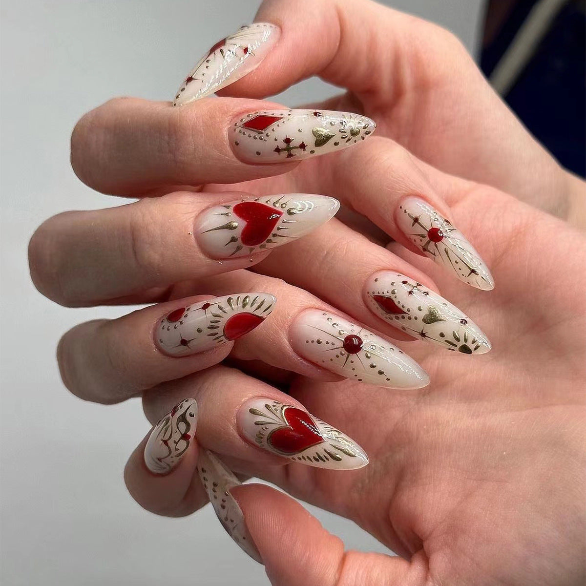 hot-selling press-on nails art tablets, red love Xingmanicure tablets, wholesale press on nails｜365nails