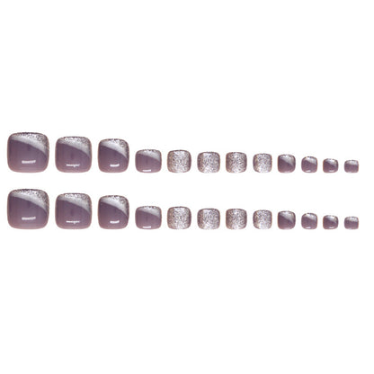 Cat eye Fine Flash  press-on nails Fine Flash Removable Toe Press-on toenails   24 pieces｜365nails