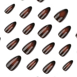 Fall and winter hot-selling black brown smudged wearable nails nail pieces manicure nail pieces almond nails