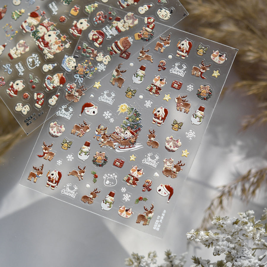 Teddy Bear Dessert Collection: "Sweet Teddy" – 3D Embossed Nail Sticker