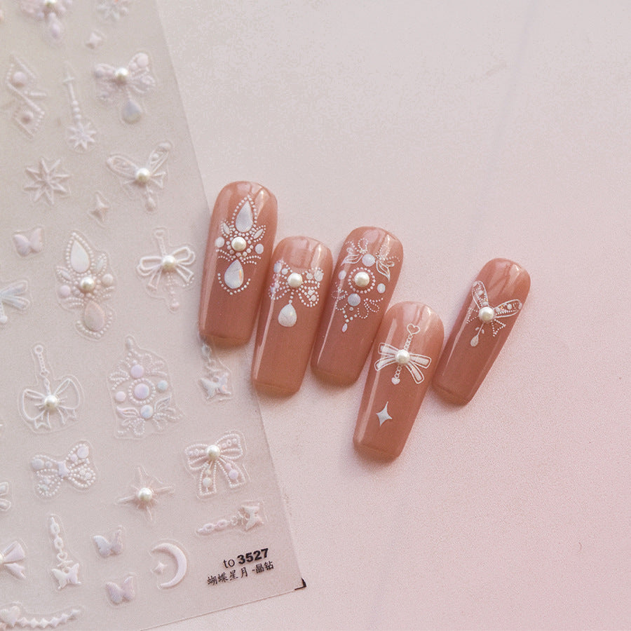 365nails: "coração de cristal com laço" – Adesivos para Unhas