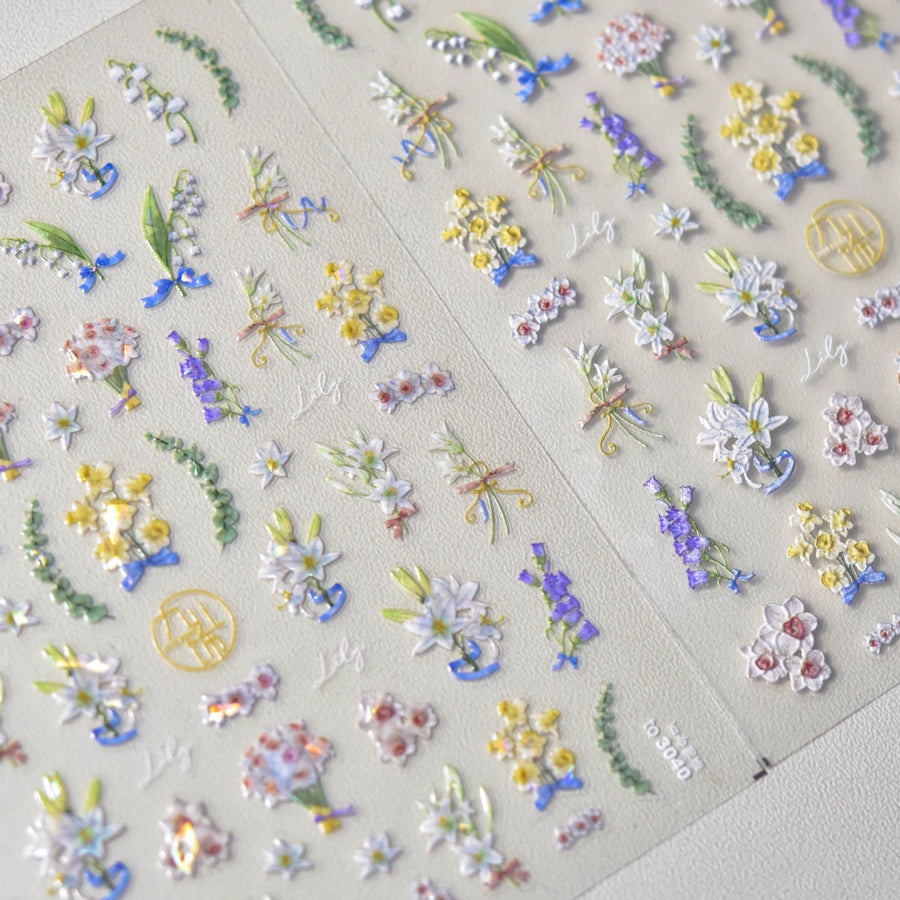 365nails: "Vintage Lily and Mixed Floral" – nail art stickers