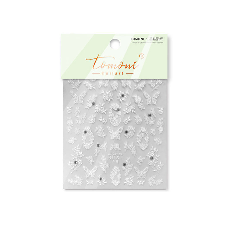 365nails : « Holographic Crystal Blue Flower » – Autocollants pour ongles
