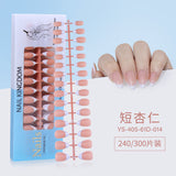 Nail Tips New  French press on nails 240 pieces boxed fake nail manicure work in progress matte full sticker French nail piece