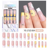 Press on nails fake nail patch extension nail Spice Girl medium rectangle removable 24 pieces with drill manicure